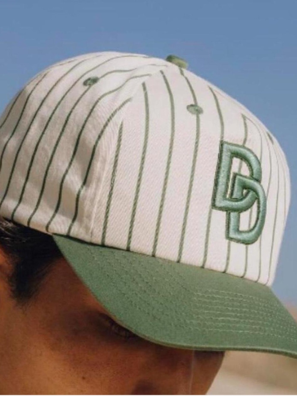 Daily Drills Green & White Pinstripe Baseball Cap NWT